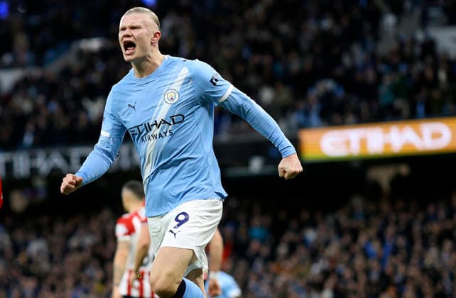 Manchester City v Sunderland - Premier League Erling Haaland of Manchester City celebrates 2nd goal during the Premier League match between Manchester City and Sunderland at Etihad Stadium on December 6, 2025 in Manchester, England. Manchester Etihad Stadium England United Kingdom Copyright: xNealxSimpson Sportsphoto APLx 14143982