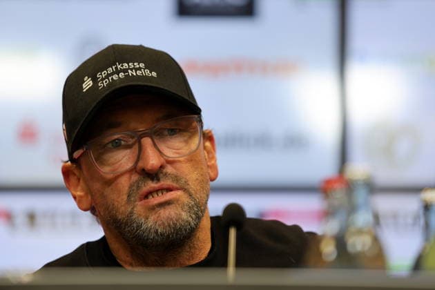 Trainer Claus-Dieter Wollitz (Energie Cottbus) Fussball 3. Liga 2025 2026 FC Energie Cottbus - MSV Duisburg