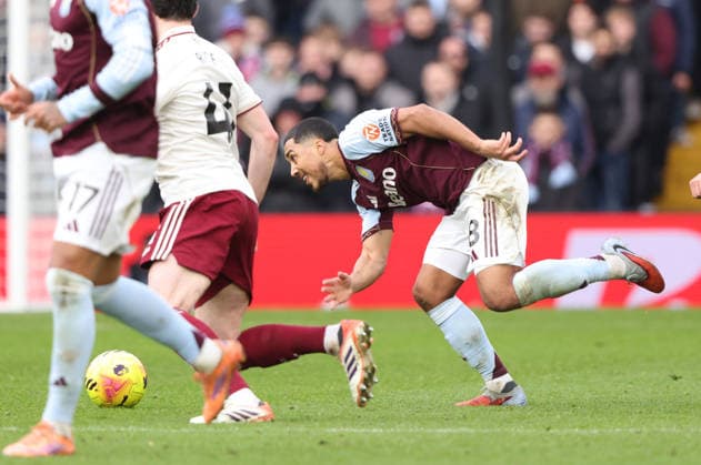 Youri Tielemans (AV) at the Aston Villa v Arsenal EPL match, at Villa Park, Birmingham, UK on 6th December, 2025. 