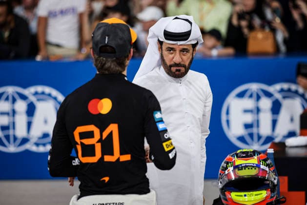 F1 - ABU DHABI GRAND PRIX 2025 BEN SULAYEM Mohammed (uae), President of the FIA, portrait PIASTRI Oscar (aus), McLaren F1 Team MCL39, portrait during the 2025 Formula 1 Abu Dhabi Grand Prix, 24th round of the 2025 FIA Formula One World Championship, WM, Weltmeisterschaft from December 05 to 07, 2025 on the Yas Marina Circuit, in Abu Dhabi, United Arab Emirates - Abu DhabiUnited Arab Emirates Copyright: xXavixBonillax