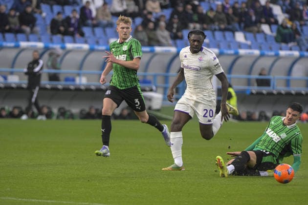 Fiorentina s striker Moise Kean during US Sassuolo vs ACF Fiorentina, Italian soccer Serie A match in Reggio Emilia, Italy, December 06 2025  Copyright: xJacopoxCane IPAxSportx xipa-agency.netx xx IPA_68830385 IPA_Agency_IPA68830385