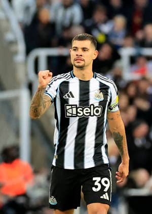 Newcastle United v Burnley Premier League Bruno Guimaraes of Newcastle United celebrates scoring his teams first goal during the Premier League match at St. James s Park, Newcastle 06 12 2025 UK Newspapers OUT Copyright: xFredxPalmerx FIL-22605-0113