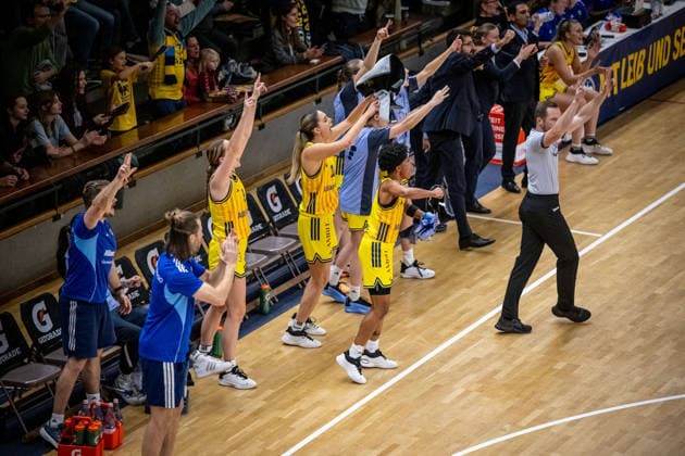 Basketball Berlin 06.12.2025 Saison 2025 2026 DBBL 1. Bundesliga Alba Berlin - Rutronik Stars Keltern Jubel Alba