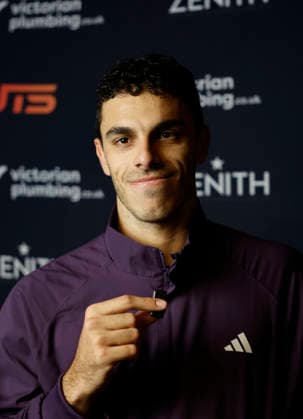 6th December 2025; Copper Box Arena, London, England; Victorian Plumbing UTS London Grand Final Tennis, Day Two; Francisco Cerundolo at post match interview  HongboxChen