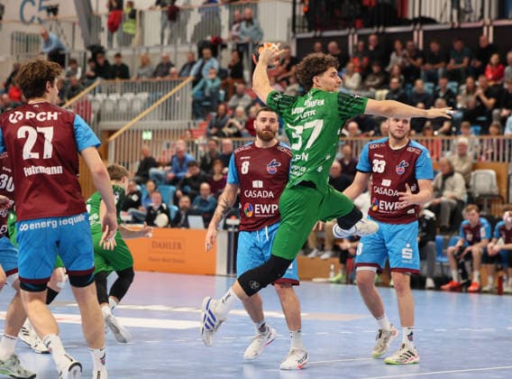 GER HBL2 Saison 2025 2026 VfL Potsdam vs EULEN Ludwigshafen, 06.12.25, MBS Arena, Potsdam Finn-Lukas LEUN (Eulen Ludwigshafen 37)