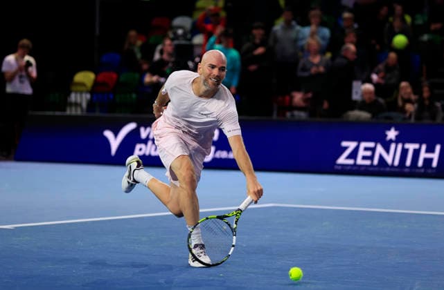 6th December 2025; Copper Box Arena, London, England; Victorian Plumbing UTS London Grand Final Tennis, Day Two; Adrian Mannarino plays a backhand shot against Andrey Rublev  HongboxChen