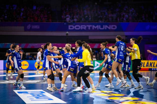 DORTMUND, GERMANY - 6 DECEMBER, 2025: Celebrations - Women s Handball World Championship, WM, Weltmeisterschaft 2025 Faroe Island - Island at Westfallenhalle.  Copyright: xVitaliixKliuievx