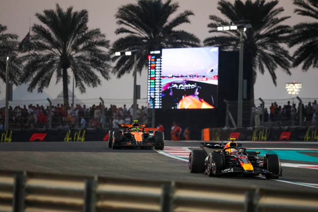 F1 - ABU DHABI GRAND PRIX 2025 22 TSUNODA Yuki (jap), Red Bull Racing RB21, 04 NORRIS Lando (gbr), McLaren F1 Team MCL39, action during the 2025 Formula 1 Abu Dhabi Grand Prix, 24th round of the 2025 FIA Formula One World Championship, WM, Weltmeisterschaft from December 05 to 07, 2025 on the Yas Marina Circuit, in Abu Dhabi, United Arab Emirates - Abu DhabiUnited Arab Emirates Copyright: xFLORENTxGOODENx