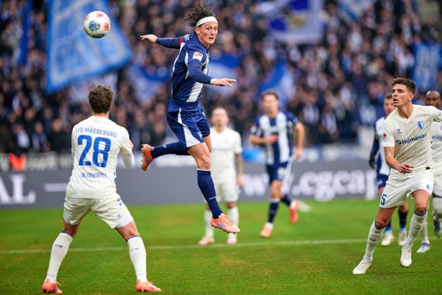 Fabian Reese (Hertha BSC, 11), GER, Hertha BSC vs. ,1. FC Magdeburg, 2. Bundesliga, Saison 2025 2026, 15. Spieltag, 07.12.2025 (DFL REGULATIONS PROHIBIT ANY USE OF PHOTOGRAPHS AS IMAGE SEQUENCES AND OR QUASI - VIDEO). GER, Hertha BSC vs. ,1. FC Magdeburg, 2. Bundesliga, Saison 2025 2026, 15. Spieltag, 07.12.2025 Berlin