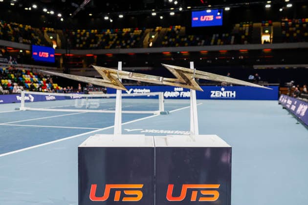 7th December 2025; Copper Box Arena, London, England; Victorian Plumbing UTS London Grand Final Tennis, Day Three; The winner s trophy displays on court before the matches  HongboxChen