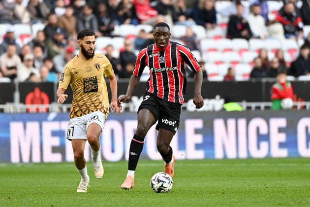 OGC Nice v Angers SCO - Ligue 1 McDonald s 2025 2026 07 Amine SBAI (sco) - 33 Antoine MENDY (ogcn) during the Ligue 1 McDonald s match between Nice and Angers at Allianz Riviera on December 7, 2025 in Nice, France. Nice France  Copyright: xFEPx 776348225