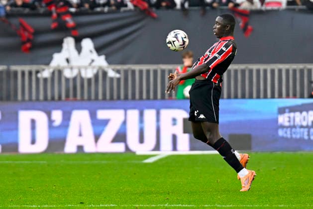 FOOTBALL : OGC Nice VS Angers SCO - Ligue 1 McDonald s - 07 12 2025 Antoine Mendy (OGC Nice) - Ligue 1 McDonald s match between OGC Nice and Angers SCO on December 7, 2025 at the Allianz Riviera in Nice. NiceFrance  Copyright: xWilliamxCannarellax