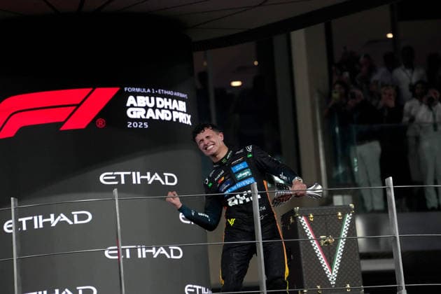 07.12.2025, Yas Marina Circuit, Abu Dhabi, Formula 1 Etihad Airways Abu Dhabi Grand Prix 2025 , im Bild Der neue Formel 1 Weltmeister 2025, Lando Norris (GBR), McLaren F1 Team (Photo by Hasan Bratic DeFodi Images)