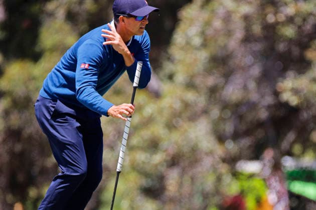 December 7, 2025, Melbourne, Australia: Adam Scott of Australia seen in action during round four of the Australian Open Golf tournament. The 2025 Australian Open concluded with Denmark™s Rasmus Neergaard-Petersen securing the championship at 15-under after a tense final round at The Australian Golf Club. The tournament delivers a dramatic finish, with top international contenders pushing the leaderboard to the final holes. Large crowds gathered across the course as fans watch one of Australia™s premier golf events come to a close for the year. Melbourne Australia - ZUMAs197 20251207_aaa_s197_073 Copyright: xYexMyoxKhantx