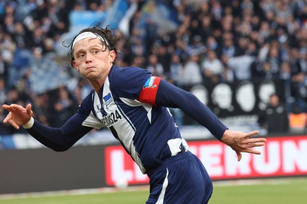 DEU, DFL, 2. FBL, Hertha BSC vs. 1: FC Magdeburg, 07.12.2025, Berliner Olympiastadion, Berlin, DEU, DFL, 2. FBL, Hertha BSC vs. 1: FC Magdeburg, im Bild Fabian Reese (Hertha BSC Berlin 11) DFL - regulations prohibit any use of Photographs as image sequences and or quasi-video