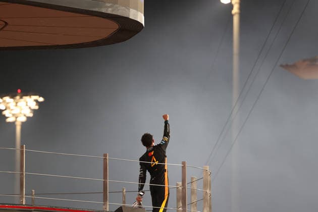 07.12.2025, Yas Marina Circuit, Abu Dhabi, Formula 1 Etihad Airways Abu Dhabi Grand Prix 2025 , im Bild Der neue Formel 1 Weltmeister 2025, Lando Norris (GBR), McLaren F1 Team (Photo by Alessandro Martellotta Hasan Bratic DeFodi Images)