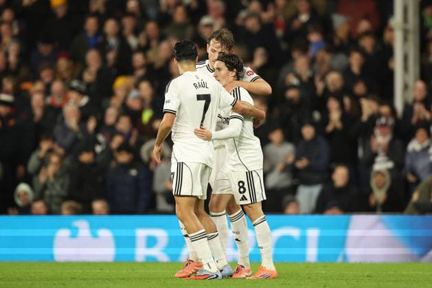 7th December 2025; Craven Cottage, Fulham, London, England; Premier League Football, Fulham versus Crystal Palace; Harry Wilson of Fulham celebrates his goal in the 38th minute for 1-1  KatiexChan