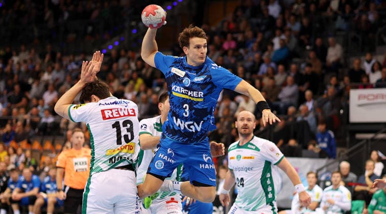 BAU 07.12.2025 Stuttgart Handball TVB Stuttgart vs. SC DHfK Leipzig, Max Häfner (TVB, Mitte)