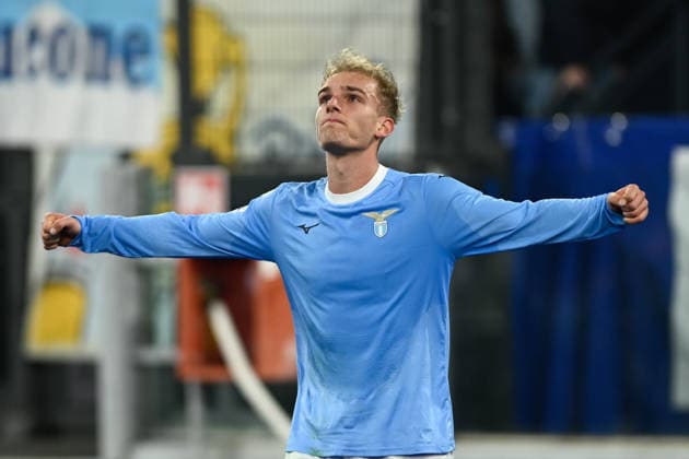 Foto IPP Cavaliere Emiliano. Roma 07 12 2025. Calcio Campionato Serie A 2025-2026. Lazio - Bologna. Nella foto: esulta per il gol Gustav Isaksen. Italy Photo Press - World Copyright italy ITALY  Copyright: xR4924_italyphotopressx