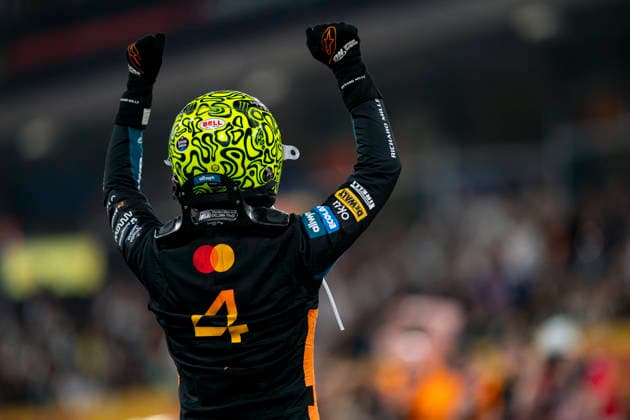 December 7, 2025, Abu Dhabi, United Arab Emirates: British driver LANDO NORRIS (McLaren F1 Team) celebrates after finishing third in the F1 Grand Prix of Abu Dhabi and claiming the 2025 FIA Formula 1 World Championship, WM, Weltmeisterschaft at Yas Marina Circuit in Abu Dhabi, United Arab Emirates. Abu Dhabi United Arab Emirates - ZUMAg147 20251207_fap_g147_019 Copyright: xJamesxGasperottix