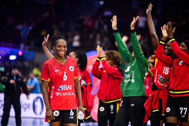 DORTMUND, GERMANY - 7 DECEMBER, 2025: Machado Juliana Jose, Team Angola, celebrations - Women s Handball World Championship, WM, Weltmeisterschaft 2025 Angola vs Sweden at Westfallenhalle.  Copyright: xVitaliixKliuievx