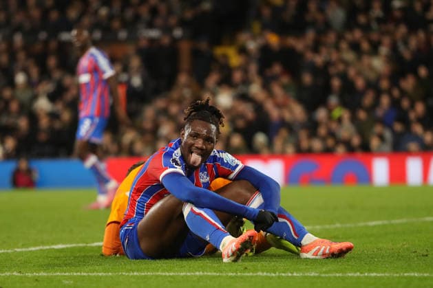 7th December 2025; Craven Cottage, Fulham, London, England; Premier League Football, Fulham versus Crystal Palace; Chrisantus Uche of Crystal Palace reacts after missing a good chance towards the end of the match  KatiexChan