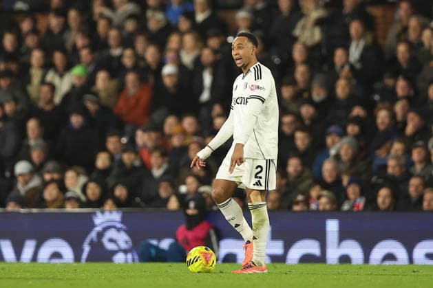 7th December 2025; Craven Cottage, Fulham, London, England; Premier League Football, Fulham versus Crystal Palace; Kenny Tete of Fulham on the ball  KatiexChan