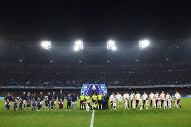 line up during the Serie A soccer match between Napoli and Juventus at the Diego Armando Maradona Stadium in Naples, southern italy - Saturday , December 07 , 2025. - Soccer .  Copyright: xAlessandroxGarofalo LaPressex