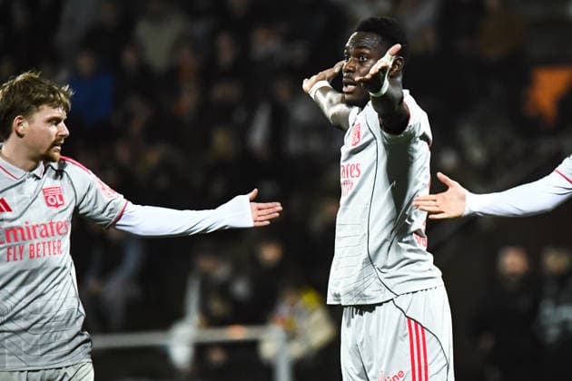 FOOTBALL : FC Lorient vs Olympique Lyonnais - Ligue 1 - JournÃ e 15 - 07 12 2025 Moussa NiakhatÃ (OL) LorientFrance  Copyright: xBaptistexAutissierx