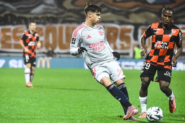 FOOTBALL : FC Lorient vs Olympique Lyonnais - Ligue 1 - JournÃ e 15 - 07 12 2025 Afonso Moreira (OL) LorientFrance  Copyright: xBaptistexAutissierx