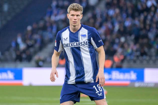 GER, Berlin, soccer, Hertha BSC vs. 1. FC Magdeburg, DFB, 2nd Bundesliga, 2025 2026 season, f.l.t.r.: Luca Schuler (Hertha BSC), DFB DFL REGULATIONS PROHIBIT ANY USE OF PHOTOGRAPHS AS IMAGE SEQUENCES AND OR QUASI-VIDEO, December 7, 2025,