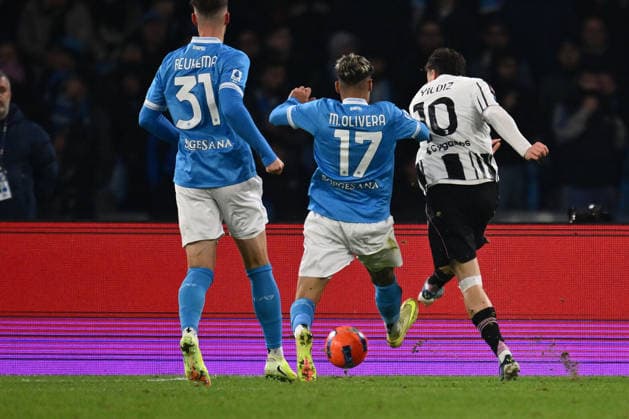 CALCIO - Serie A - SSC Napoli vs Juventus FC Kenan Yildiz of Juventus F.C. scores the goal for 1-1 during the 14th day of the Serie A Championship between S.S.C. Napoli and Juventus F.C. at the Diego Armando Maradona Stadium on December 7, 2025 in Naples, Italy. Naples Italy  Copyright: xIPAxSport ABACAx