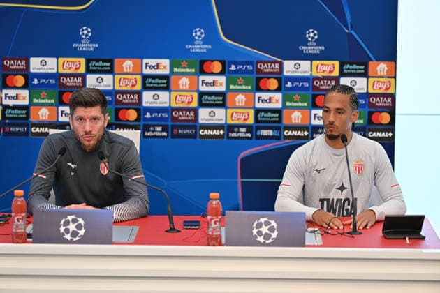 Ahead of Monaco v Galatasaray - UEFA Champions League CAP-D’AIL, FRANCE - DECEMBER 08: Sebastien Pocognoli (L), head coach of Monaco and player of Monaco Thilo Kehrer attend a press conference, PK, Pressekonferenz ahead of the UEFA Champions League group stage week 6 match between Monaco and Galatasaray at the AS Monaco FC Training Center in Cap-d Ail, France on December 08, 2025. Mustafa Yalcin Anadolu Cap-d Ail France. Editorial use only. Please get in touch for any other usage.  Copyright: x2025xAnadoluxMustafaxYalcinx