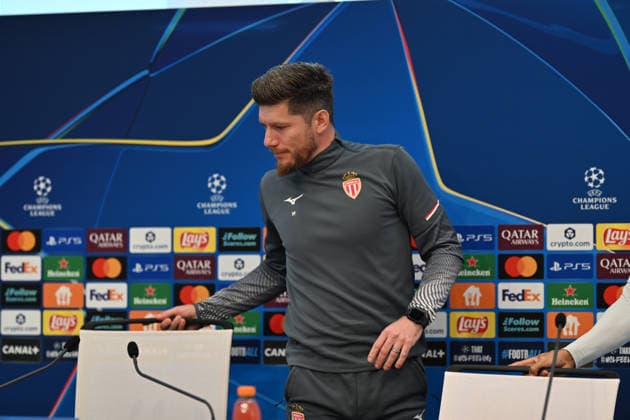 Ahead of Monaco v Galatasaray - UEFA Champions League CAP-D’AIL, FRANCE - DECEMBER 08: Sebastien Pocognoli, head coach of Monaco, attends a press conference, PK, Pressekonferenz ahead of the UEFA Champions League group stage week 6 match between Monaco and Galatasaray at the AS Monaco FC Training Center in Cap-d Ail, France on December 08, 2025. Mustafa Yalcin Anadolu Cap-d Ail France. Editorial use only. Please get in touch for any other usage.  Copyright: x2025xAnadoluxMustafaxYalcinx