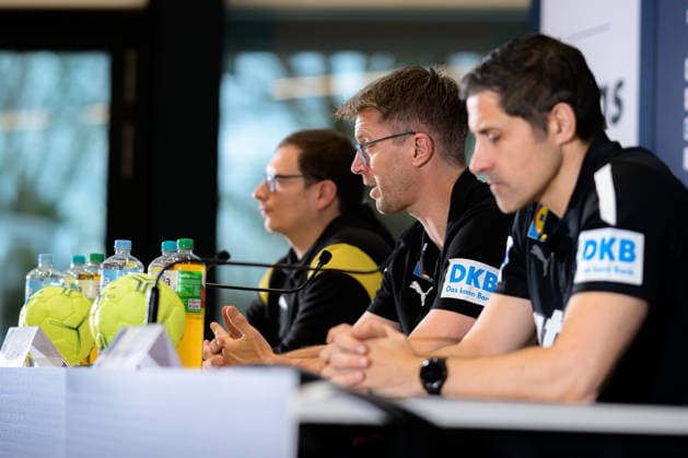 Handball, Frauen WM, Deutschland - Pressekonferenz Pressesprecher Tobias Krumm, Trainer Markus Gaugisch (Deutschland), DHB Vorstand Ingo Meckes Dortmund Nordrhein-Westfalen Deutschland
