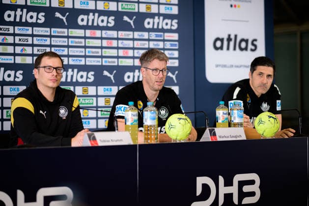 Handball, Frauen WM, Deutschland - Pressekonferenz Pressesprecher Tobias Krumm, Trainer Markus Gaugisch (Deutschland), DHB Vorstand Ingo Meckes Dortmund Nordrhein-Westfalen Deutschland