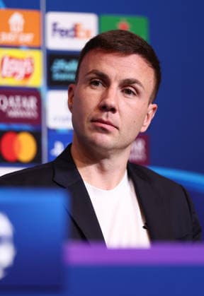 08.12.2025, Pressekonferenz mit Trainer Dino Toppmöller und Mario Götze, Fussball UEFA Champions League, FC Barcelona, Barca - Eintracht Frankfurt DFL DFB REGULATIONS PROHIBIT ANY USE OF PHOTOGRAPHS AS IMAGE SEQUENCES AND OR QUASI-VIDEO. xdcx Copyright: HMBxMedia Claus