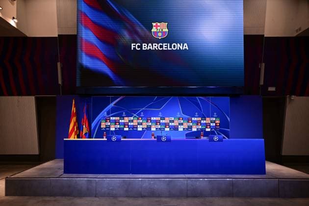 Pressekonferenz mit Dino Toppmoeller und Mario Goetze, FC Barcelona, Barca vs. Eintracht Frankfurt, Champions League, Gruppenphase, 6.Spieltag, 08.12.2025 Barcelona Katalonien Spanien