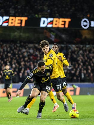 Matheus Cunha (10 Manchester United, ManU on the ball during the Premier League football match between Wolverhampton Wanderers and Manchester United at Molineux stadium in Wolverhampton, England Copyright: xNataliexMincher SPPx Sportspressphoto_SPR72408
