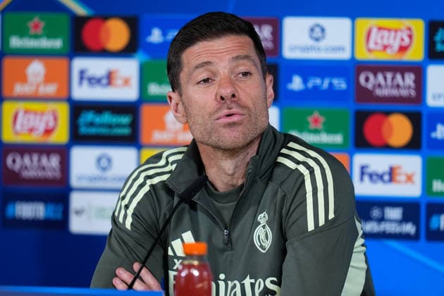 December 9, 2025, Valdebebas, Madrid, Spain: Xabi Alonso, head coach of Real Madrid, attends his press conference, PK, Pressekonferenz prior to their UEFA Champions League 2025 26 match against Manchester City at Ciudad Deportiva Real Madrid on December 09, 2025, in Valdebebas, Madrid, Spain. Valdebebas Spain - ZUMAa181 20251209_zaa_a181_019 Copyright: xDennisxAgyemanx