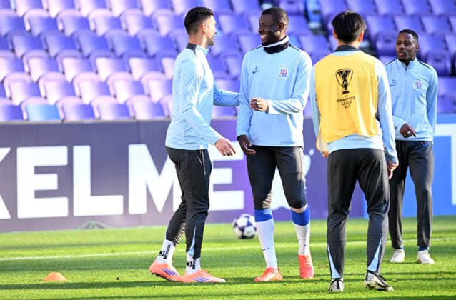 HIROSHIMA, JAPAN - DECEMBER 09: Ibrahim Amadou of Shanghai Shenhua attends a training session ahead of the 2025 26 AFC Champions League Elite 6th round match between Shanghai Shenhua and Sanfrecce Hiroshima on December 9, 2025 in Hiroshima, Japan.  Copyright: xZhangxHaohaox 111608715949