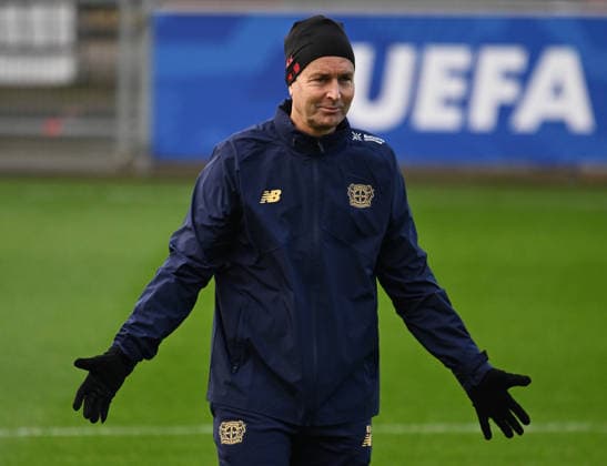 0912.2025, xophax, Fussball , UEFA Champions League , 2025 2026 , Bayer Leverkusen , Training vor dem Spiel gegen Newcastle United. Trainer Kasper Hjulmand ( Bayer 04 Leverkusen ) Leverkusen