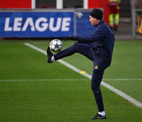 0912.2025, xophax, Fussball , UEFA Champions League , 2025 2026 , Bayer Leverkusen , Training vor dem Spiel gegen Newcastle United. Trainer Kasper Hjulmand ( Bayer 04 Leverkusen ) Leverkusen