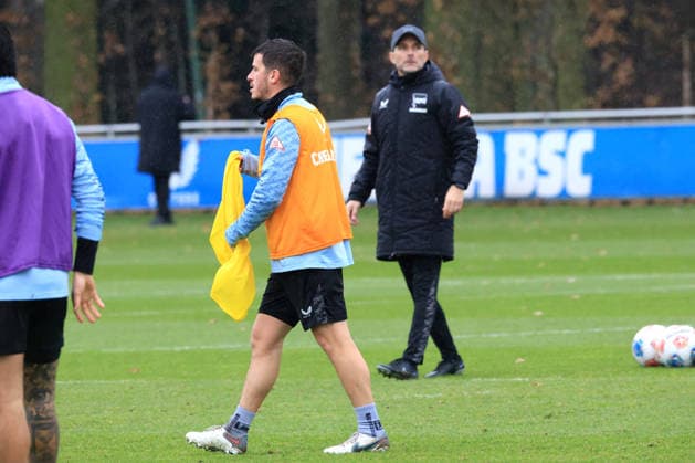 DEU, DFL, 2. FBL Hertha BSC, Training, 09.12.2025, Sportforum, Berlin, DEU, DFL, 2. FBL Hertha BSC, Training, im Bild Diego Demme (Hertha BSC Berlin 6) DFL - regulations prohibit any use of Photographs as image sequences and or quasi-video