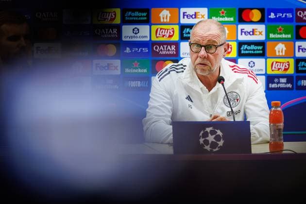 BAKU , 09-12-2025 , Tofiq Bahramov Stadion , Season 2025 2026 , UEFA Champions League football , Pressconference Ajax in Baku prior to the match between Qarabag FK and Ajax , picture shows Ajax interim trainer coach Fred Grim Pressconference Ajax in Baku  x200075066x Copyright: