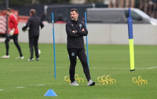 Club s head coach Ivan Leko pictured during a training session of Belgian soccer team Club Brugge KV, on Tuesday 09 December 2025 in Brugge. The team is preparing for tomorrow s game against English team Arsenal F.C., on day six of the League phase of the UEFA Champions League tournament. BRUNOxFAHY  x147640396x
