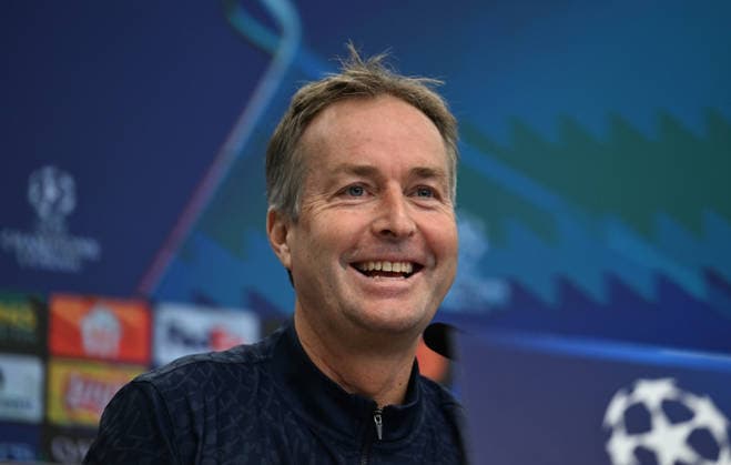 0912.2025, xophax, Fussball , UEFA Champions League , 2025 2026 , Bayer Leverkusen ,Pressekonferenz vor dem Spiel gegen Newcastle United. Trainer Kasper Hjulmand ( Bayer 04 Leverkusen ) Leverkusen