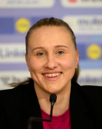 Saskia LANG (DHB) Pressekonferenz. Handball Weltmeisterschaft der Frauen 2025, Viertelfinale Deutschland (GER) - Brasilien (BRA), am 09.12.2025 in Dortmund Deutschland. Handball WM der Frauen vom 26.11.-14.12.2025 in Deutschland Niederlande. Â