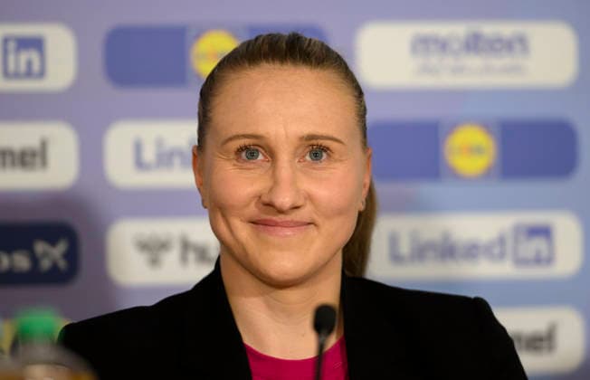 Saskia LANG (DHB) Pressekonferenz. Handball Weltmeisterschaft der Frauen 2025, Viertelfinale Deutschland (GER) - Brasilien (BRA), am 09.12.2025 in Dortmund Deutschland. Handball WM der Frauen vom 26.11.-14.12.2025 in Deutschland Niederlande. Â