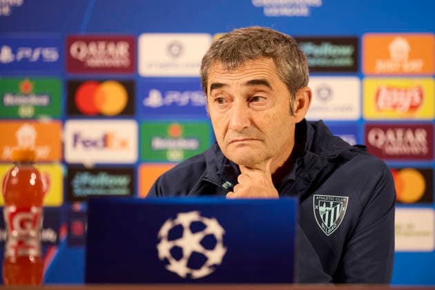 Athletic Club v Paris Saint-Germain FC - UEFA Champions League 2025-26 League Phase MD6 Ernesto Valverde head coach of Athletic Club looks on during the press conference, PK, Pressekonferenz prior to the UEFA Champions League 2025-26 League Phase MD6 match between Athletic Club and Paris Saint-Germain FC at San Mames on December 9, 2025, in Bilbao, Spain. Bilbao San Mames Basque Coountry Spain RL_ATHvPSG_CL_000024 Copyright: xRicardoxLarreinax